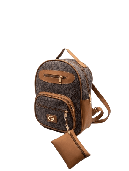 Mochila Casual Monograma Marrón con Monedero - Imagen 2