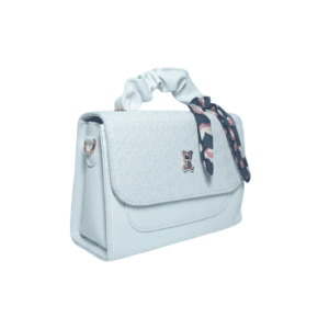 Bolso de Mano Celeste con Asa Scrunchie y Pañuelo
