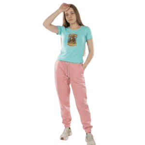 Camiseta Turquesa Estampada