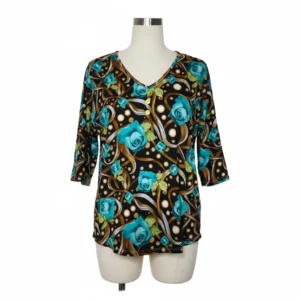 Blusa señorera estampada talla plus
