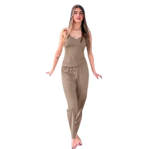 Pijama pantalón rib